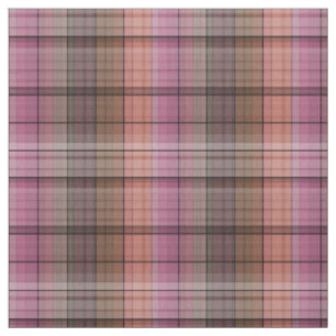 Red brown tartan fabric
