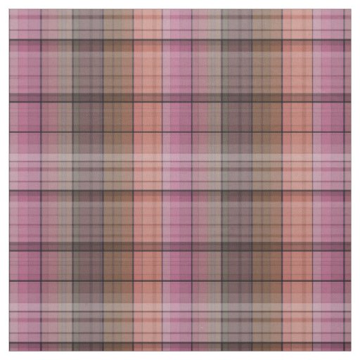 Red brown tartan fabric