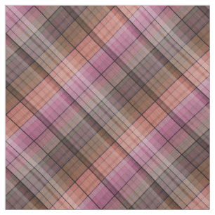 Red brown tartan fabric
