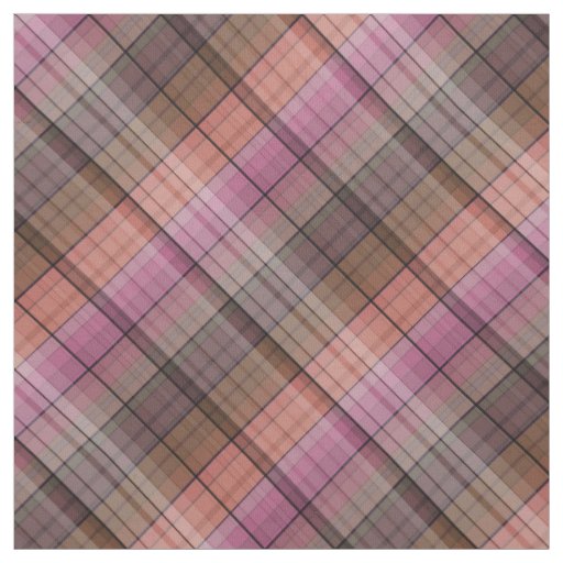 Red brown tartan fabric