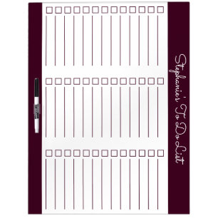 Red Brown Three Column Checklist Large Dry Erase Board