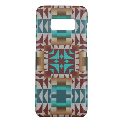 Red Brown Turquoise Teal Tribal Mosaic Art Pattern Case_Mate Samsung Galaxy S8 Case