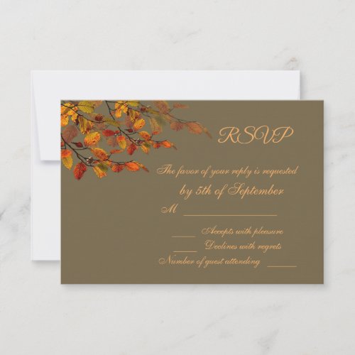 Red brown yellow autumnal leaves RSVP