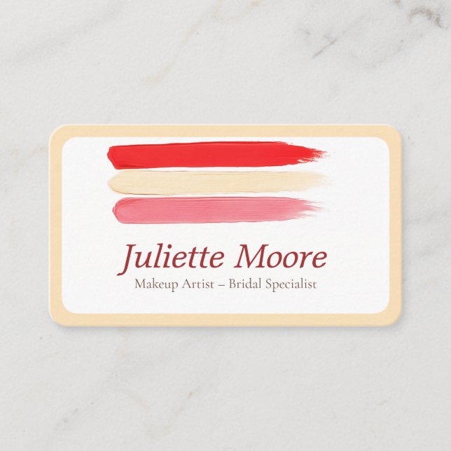 Red Brush Makeup Artist Business Card (Front)