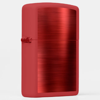 Red Brushed Metal Textured Zippo Lighter