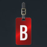 Red Brushed Metallic Monogram Initial Luggage Tag<br><div class="desc">Easily change the monogram initial on the front and name and address on the back of the Red luggage tag.</div>