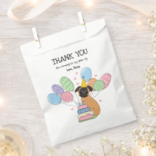 Red Brussels Griffon Birthday Party Favor Bag