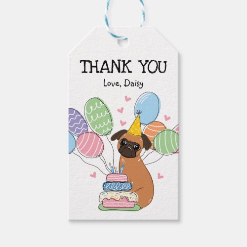 Red Brussels Griffon Dog Birthday Favor Gift Tags