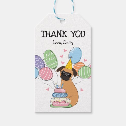 Red Brussels Griffon Dog Birthday Favor Gift Tags