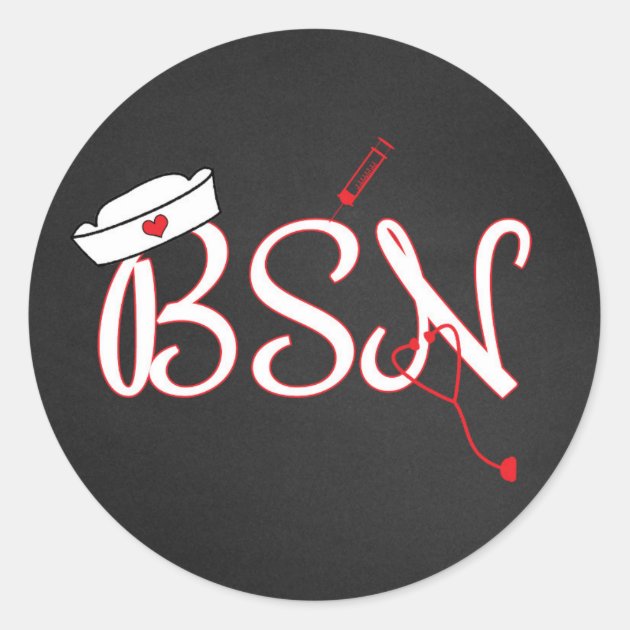 Red BSN Nurse Favor Sticker / Envelope Seal