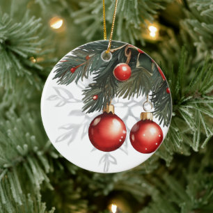 Red Bubble christmas Ceramic Ornament