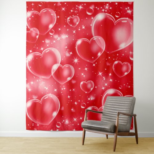 Red Bubble Hearts Cute Girly 90s Photo Backdrop