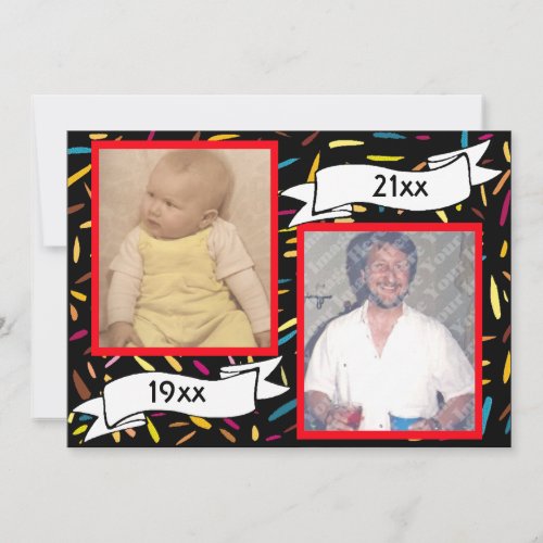 Red Bubble Letter 30th Birthday Celebration Invitation