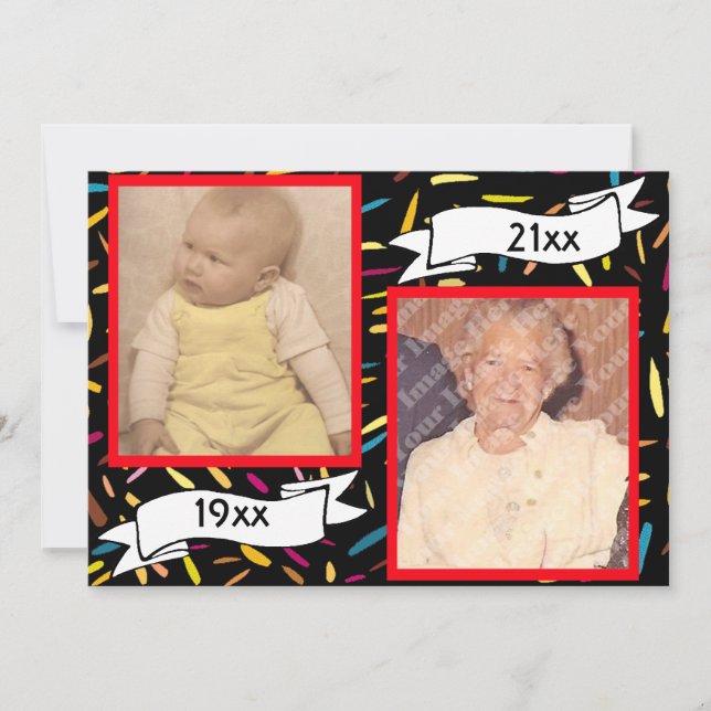 Red Bubble Letter 70th Birthday Celebration Invitation (Front)