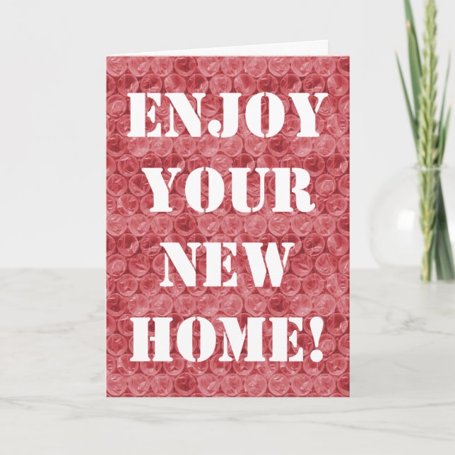 Red bubble wrap housewarming card (Front)
