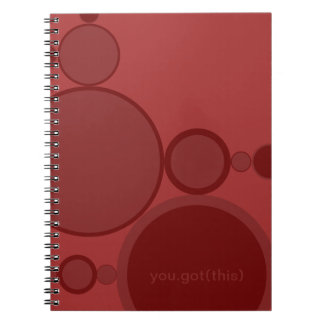 Red bubbles abstract techie support: You got this! Notebook
