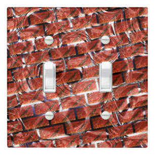 Red, bubbles upon grid or brick effect? Metallic.. Light Switch Cover