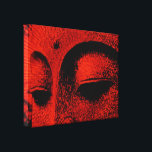 Red Buddha Wrapped Canvas<br><div class="desc">close up photography of buddha face statue, photographed at Funchal, Portugal.
Also available: Greeting Card</div>