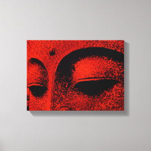 Red Buddha Wrapped Canvas Print