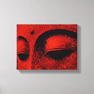 Red Buddha Wrapped Canvas Print
