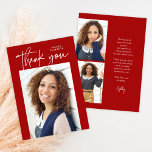Red Budget Modern Calligraphy Photo Graduation Thank You Card<br><div class="desc">Red Budget Modern Calligraphy Photo Graduation Thank You Card features a fun and modern type,  along with your graduation photo. Add your note of thanks on the back,  or leave blank for a handwritten message.</div>