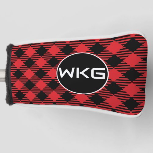 Red Buffa Plaid Customized Golf Blade Putter Cover