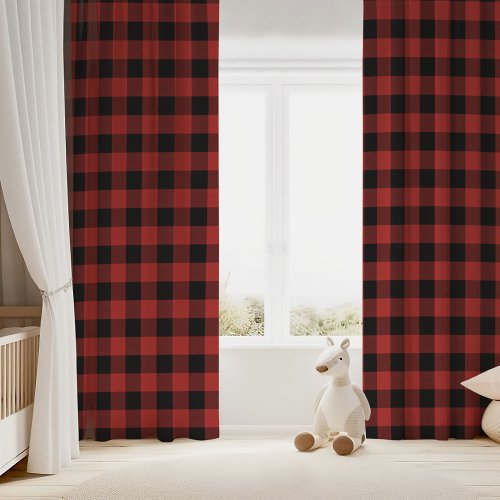 Red Buffalo Check Blackout Curtains