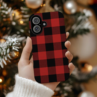 Red Buffalo Check iPhone 16 Case
