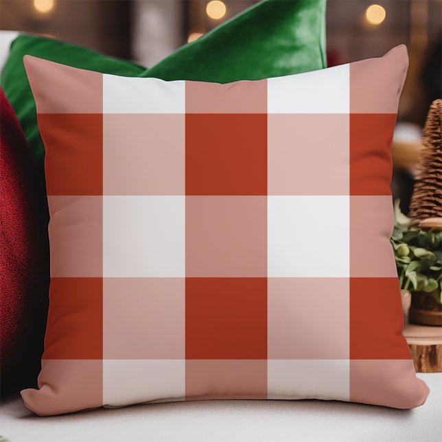 Red Buffalo Check Christmas Throw Pillow (Creator Uploaded)