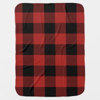 Red Buffalo Check | Farmhouse Holiday Decor Baby Blanket