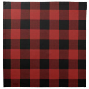Red Buffalo Check Farmhouse Holiday Decor Cloth Napkin