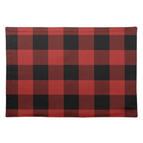 Red Buffalo Check  Farmhouse Holiday Decor Cloth Placemat