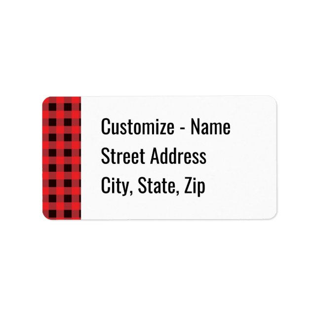 Red Buffalo Check Mailing Label (Front)