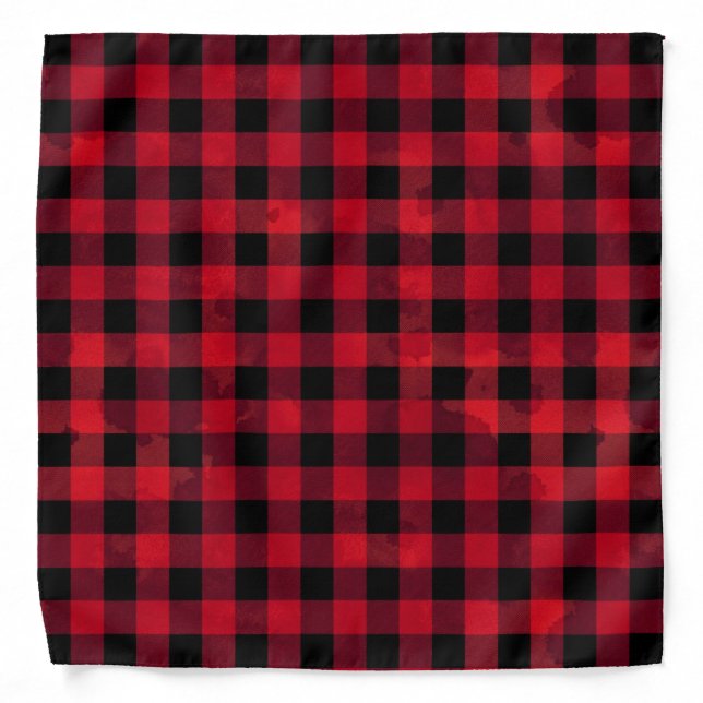 Red Buffalo Check Pattern Bandana (Front)