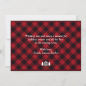 Red Buffalo Check Plaid Merry and Bright Photo Holiday Card (Back)