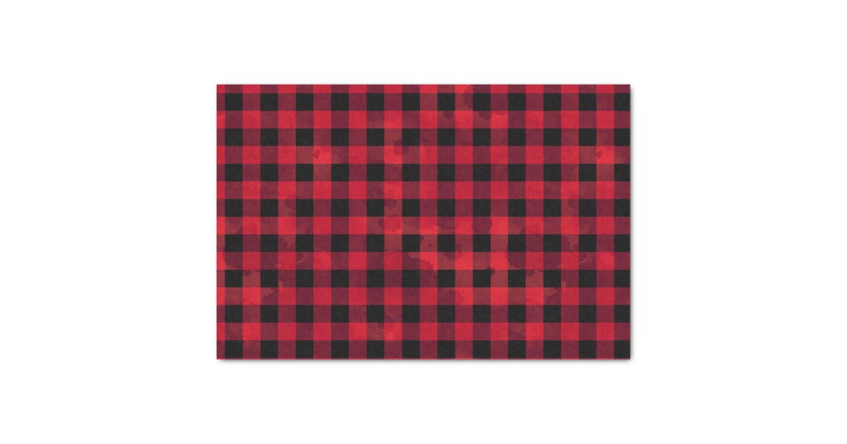 Red Buffalo Check with Wash Texture Tissue Paper | Zazzle