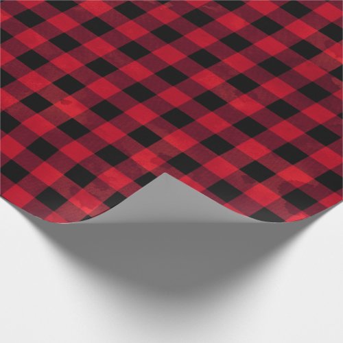 Red Buffalo Check with Wash Texture Wrapping Paper