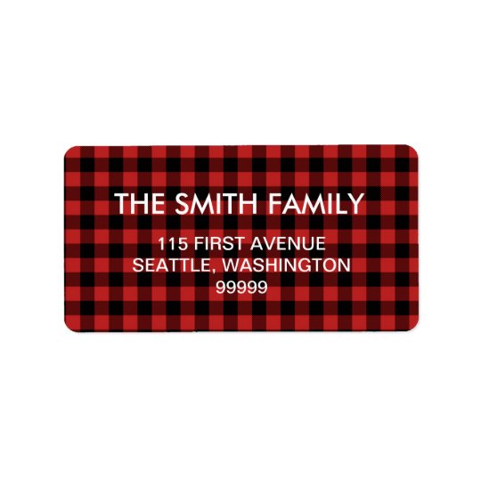 Red Buffalo Plaid Address Labels | Zazzle.com