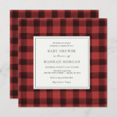 Red Buffalo Plaid Baby Shower Invitation (Front/Back)
