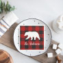 Red Buffalo Plaid & Bear | Personal Name Gift Napkins