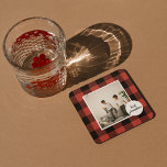 Red Buffalo Plaid Best Grandma Gift With Photo Beverage Coaster<br><div class="desc">This gift is not only beautiful but also heartfelt, as it allows grandmas to proudly display a cherished photo of their grandchildren. It's the perfect way to show your love and appreciation for your grandma on any occasion, including birthdays, Christmas, Mother's Day, or just because. Give your grandma a gift...</div>