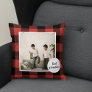 Red Buffalo Plaid Best Grandma Gift With Photo Throw Pillow