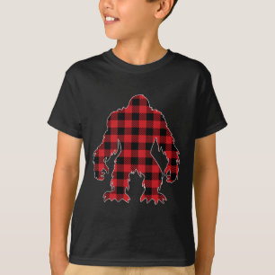 Red Buffalo Plaid Bigfoot Matching Family Christma T-Shirt