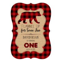 Red Buffalo Plaid Birthday ONE Custom Card