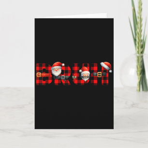 Red Buffalo Plaid Bruh Christmas Xmas Pajamas Boys Card