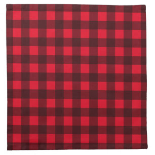 Red buffalo plaid checkered pattern cloth napkin