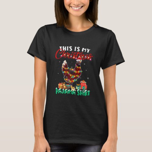 Red Buffalo Plaid Chicken This is My Christmas PJ T_Shirt