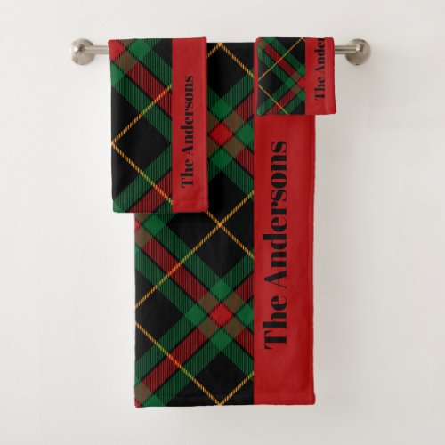 Red Buffalo Plaid Christmas Bath Towel Set