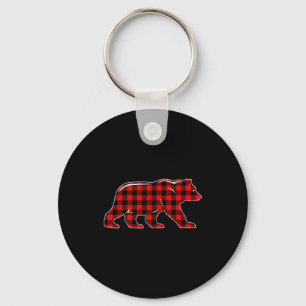 Red Buffalo Plaid Christmas Bear Pajama Sweater Wo Keychain