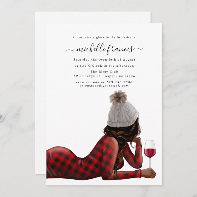 Red Buffalo Plaid Christmas Bridal Shower Invitati Invitation (Front/Back)